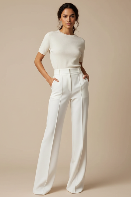 Ensemble Chemise Pantalon Blanc - Polyester