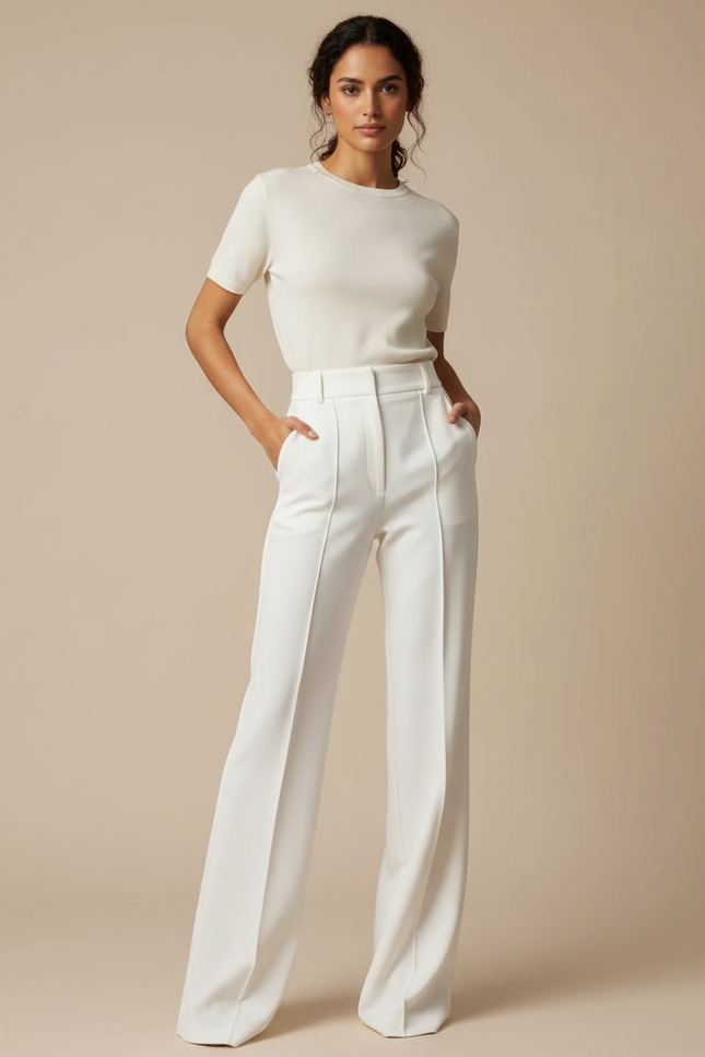 Ensemble Chemise Pantalon Blanc - Polyester