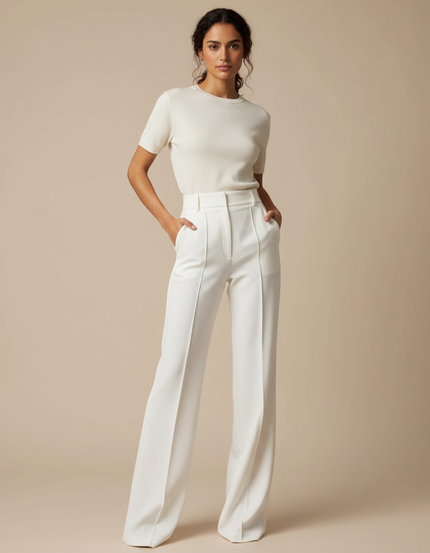 Ensemble Chemise Pantalon Blanc - Polyester