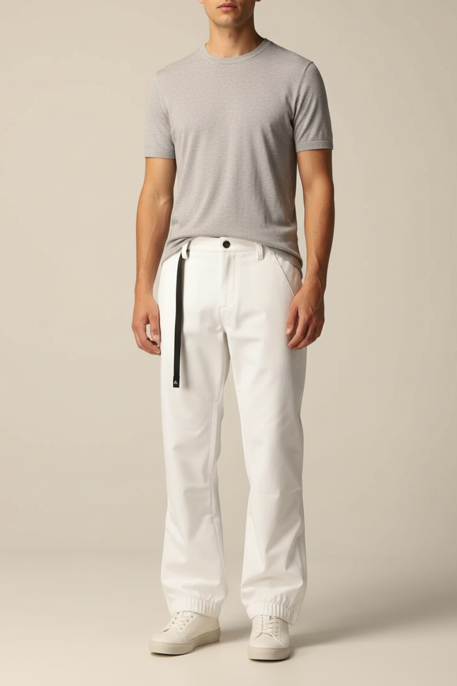 Pantalon Blanc Cargo Décontracté Homme Coton
