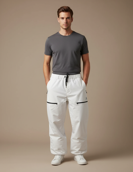Pantalon Blanc Ski Imperméable Unisexe Neige Hiver - Polyester