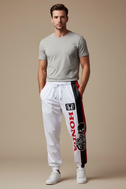 Pantalon Blanc Bande - Polyester