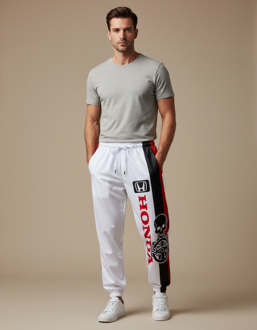 Pantalon Blanc Bande - Polyester