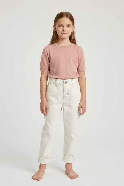 Pantalon Paper Bag Blanc - Jean