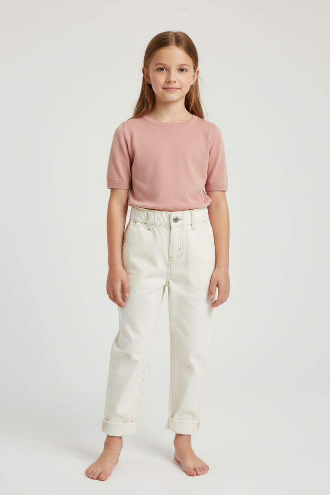 Pantalon Paper Bag Blanc - Jean