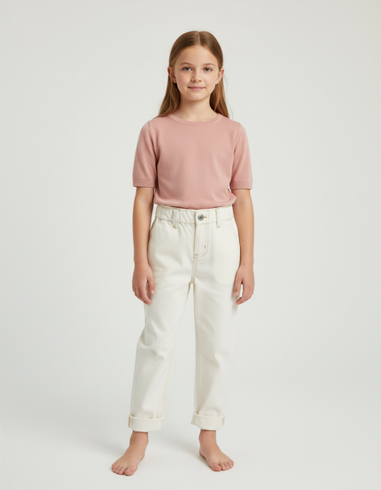 Pantalon Paper Bag Blanc - Jean