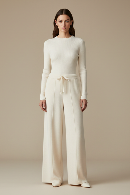 Pantalon Laine Blanc