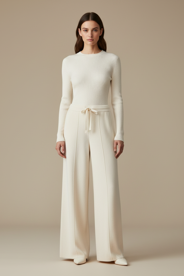Pantalon Laine Blanc