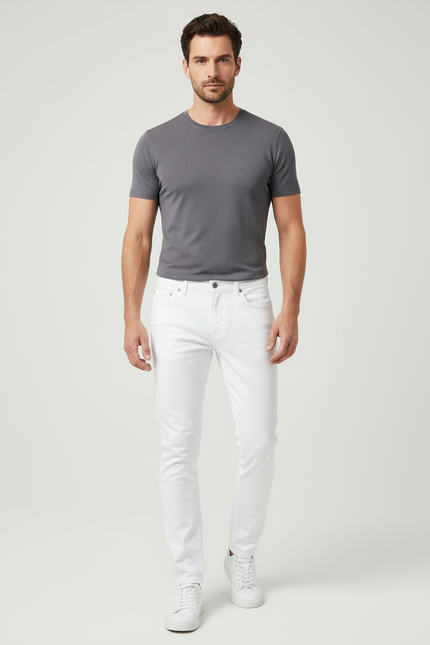 Pantalon Blanc Stretch - Coton