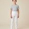 Pantalon Blanc Enfant Slim Ajusté Moderne - Polyester