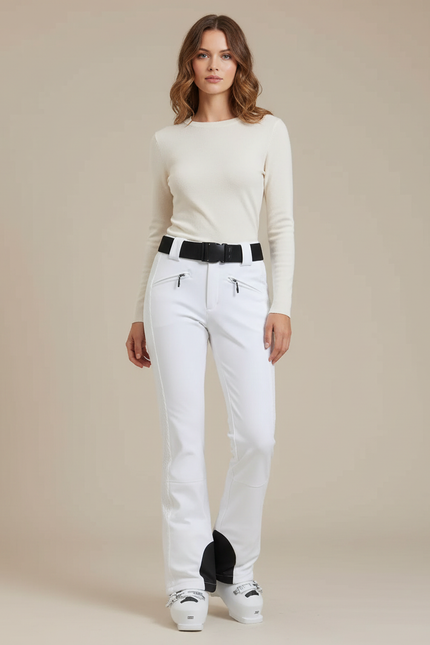Pantalon Fuseau Ski Femme Blanc - Polyester