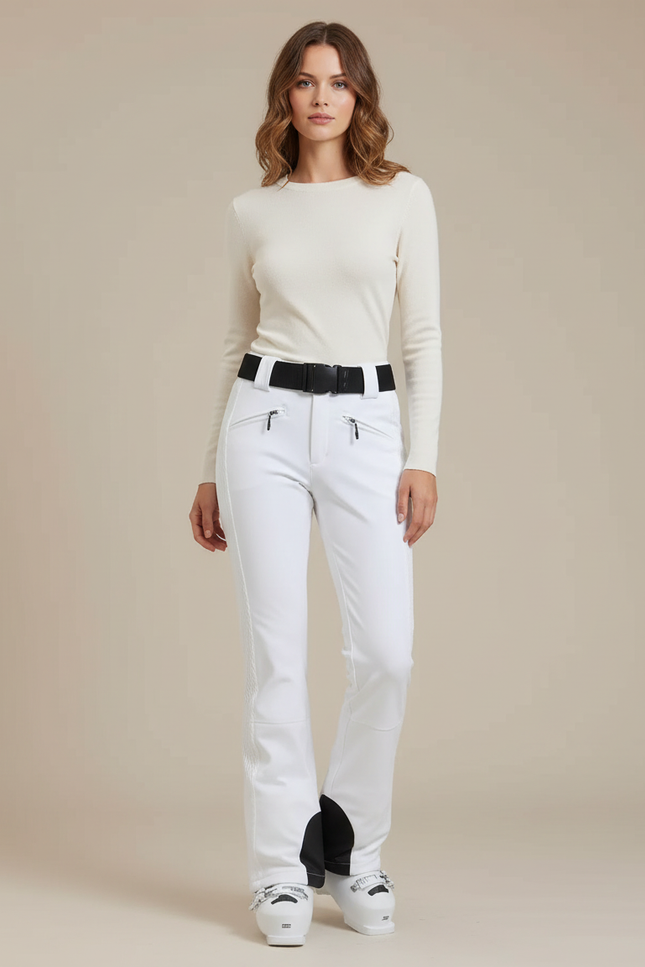 Pantalon Fuseau Ski Femme Blanc - Polyester