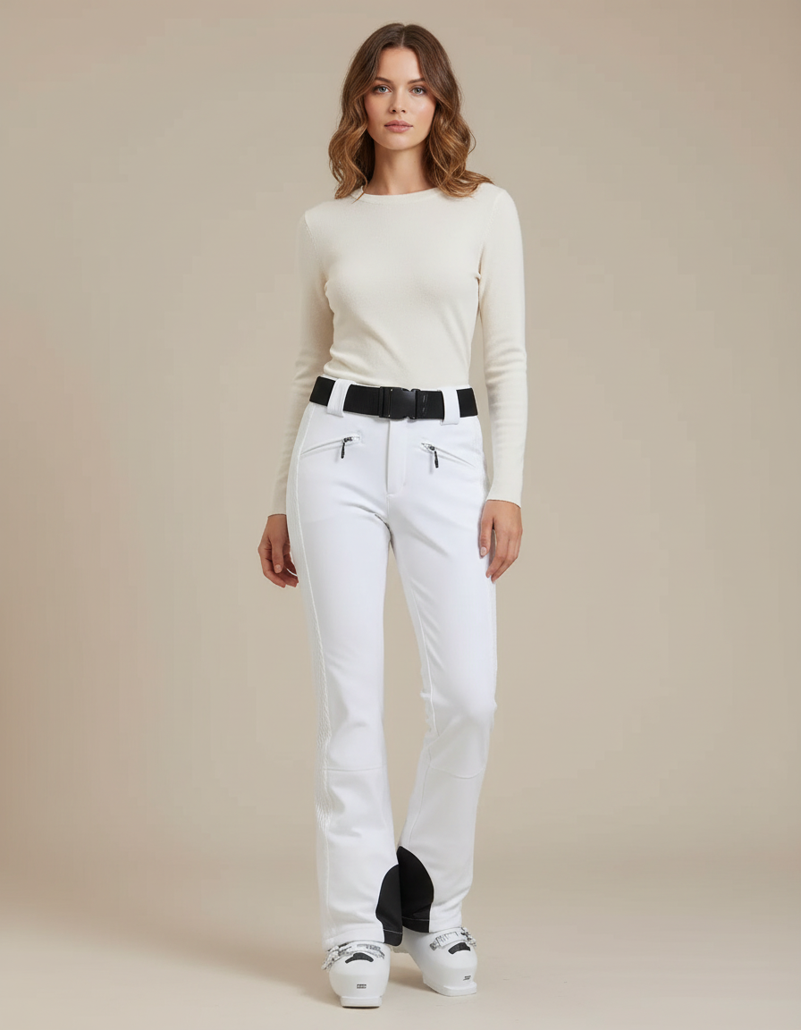 Pantalon Fuseau Ski Femme Blanc - Polyester