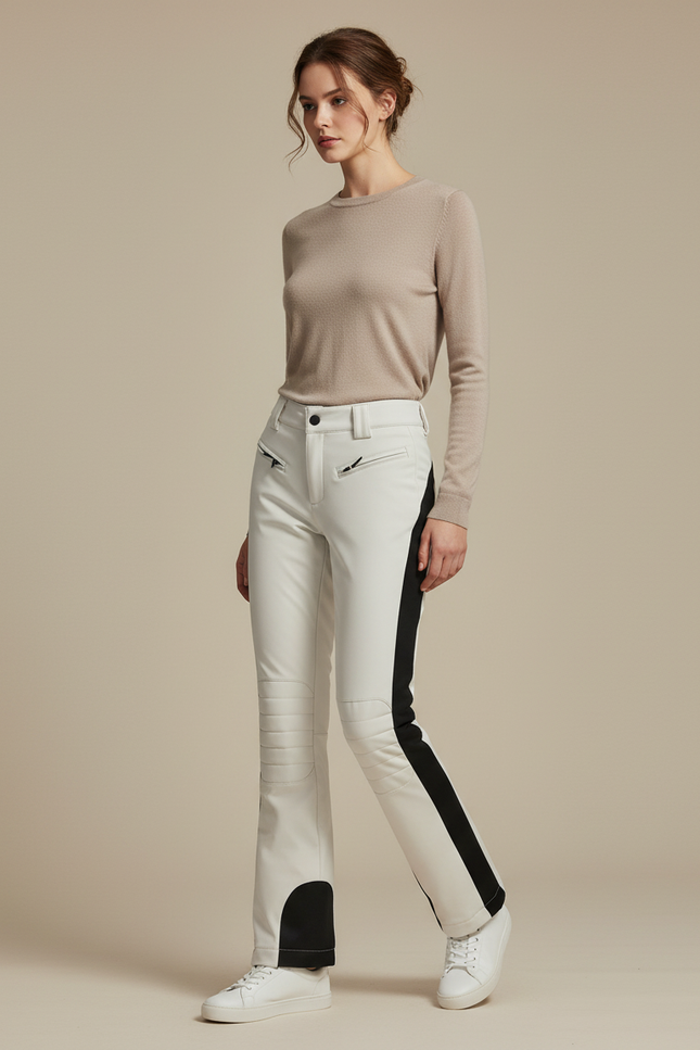 Pantalon Noir Et Blanc Femme - Simili cuir