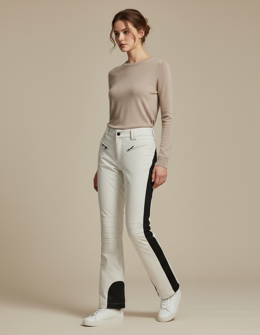 Pantalon Noir Et Blanc Femme - Simili cuir