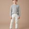 Pantalon Blanc Côtelé Ours Confortable Bébé Garçon Fille - Cordé