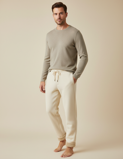 Pantalon Jogging Blanc - Beige Molleton