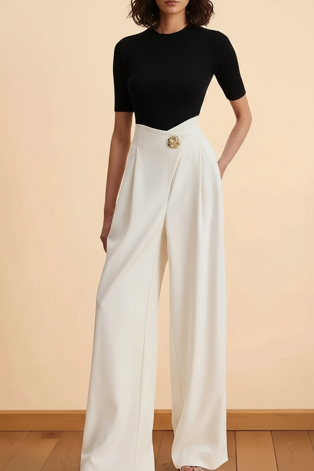 Pantalon Blanc Tailleur Femme - Polyester