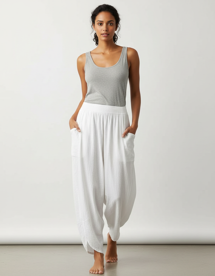 Pantalon Blanc Boheme - Lin