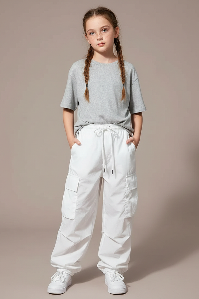 Pantalon Parachute Blanc - Polyester