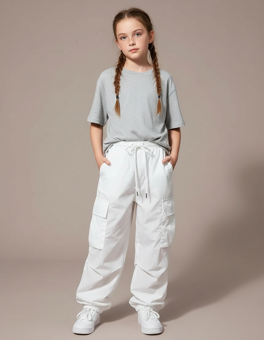 Pantalon Parachute Blanc - Polyester