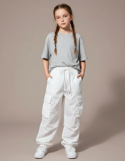 Pantalon Parachute Blanc - Polyester