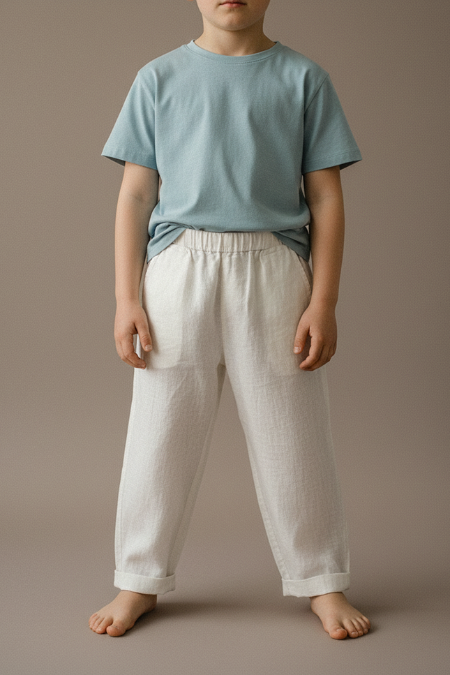 Pantalon Blanc 59e8 - Beige Lin
