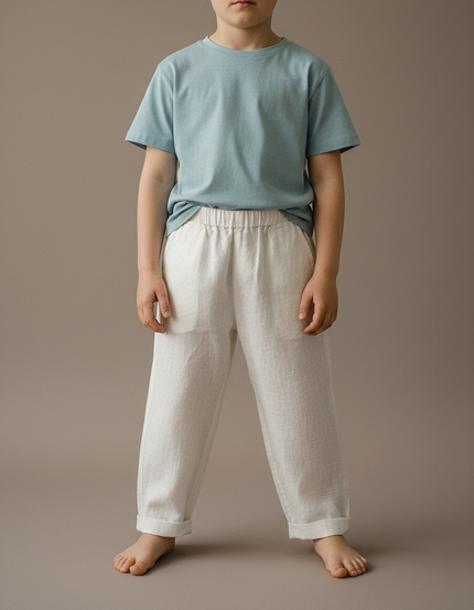 Pantalon Blanc 59e8 - Beige Lin