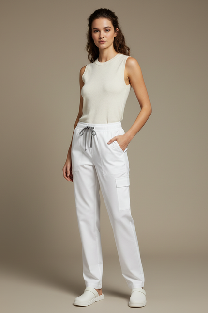 Pantalon Blanc Medical Femme - Polyester