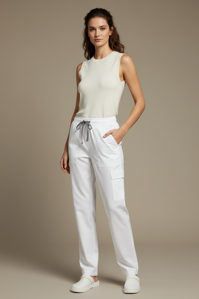 Pantalon Blanc Medical Femme - Polyester
