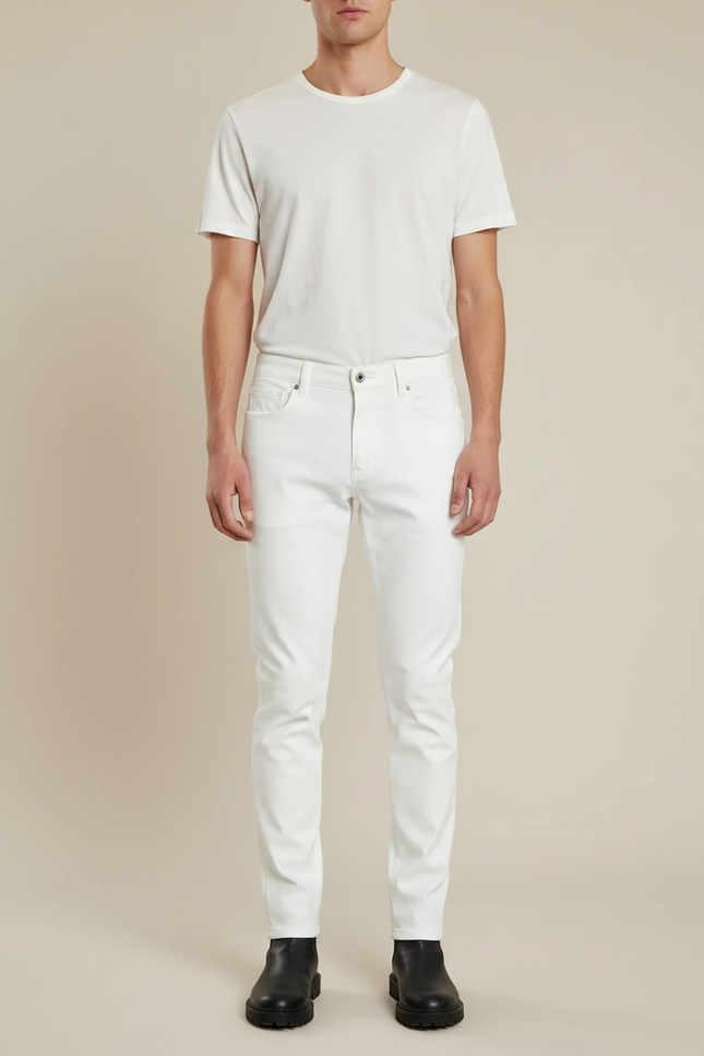 Pantalon Blanc Homme Slim Coton Stretch - Jean