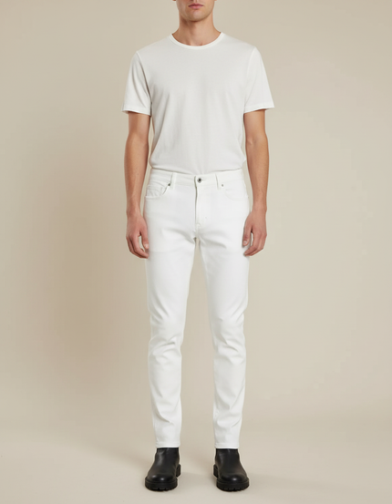 Pantalon Blanc Homme Slim Coton Stretch - Jean
