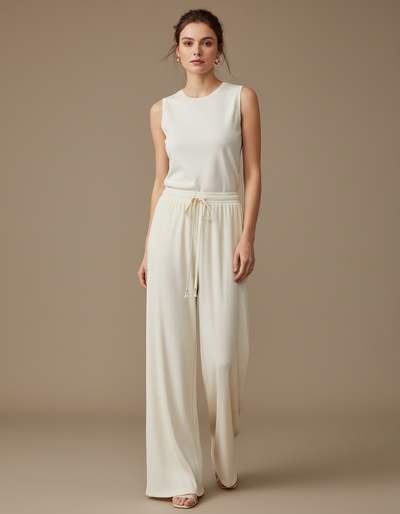 Pantalon Blanc Femme Large