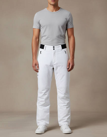 Pantalon Blanc Ski Imperméable Coupe-vent Homme - Polyester