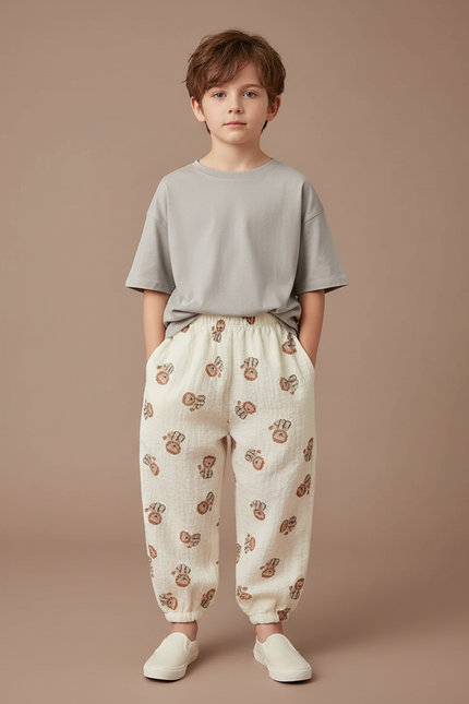 Pantalon Lin Blanc Garcon