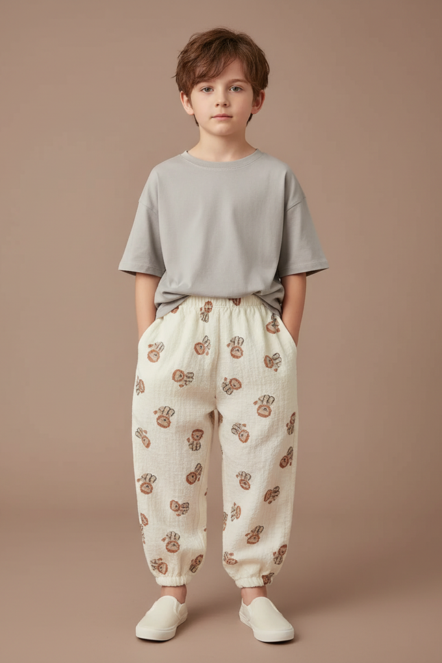 Pantalon Lin Blanc Garcon