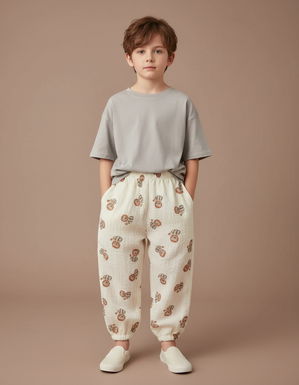Pantalon Lin Blanc Garcon