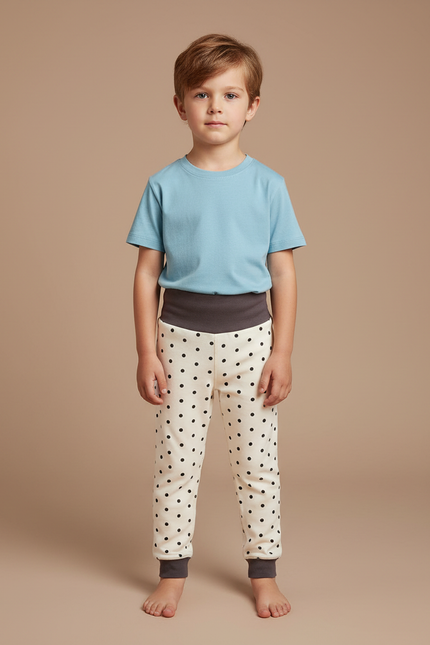 Pantalon Blanc Polka Dot Molletonné Confortable Enfant