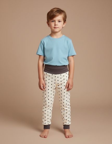 Pantalon Blanc Polka Dot Molletonné Confortable Enfant