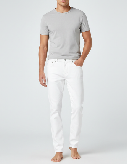 Pantalon Blanc Coton Slim Stretch Homme Décontracté