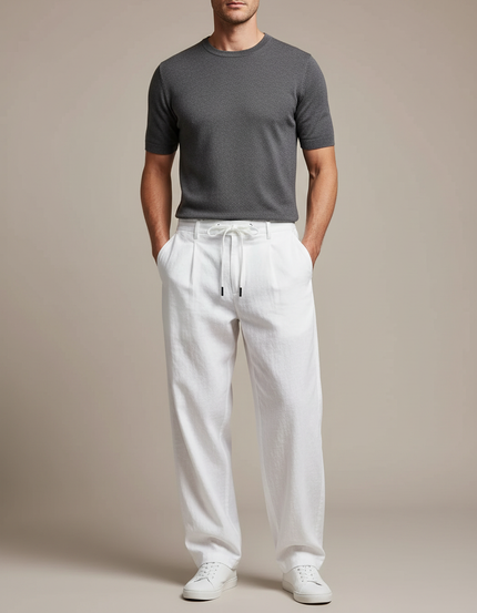 Pantalon Blanc Décontracté - Lin