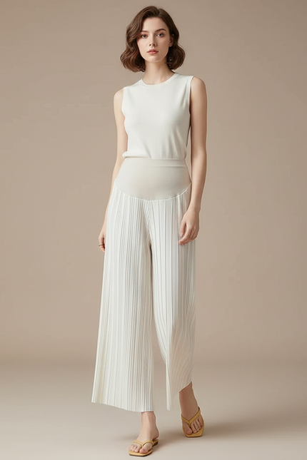Pantalon De Grossesse Blanc - Polyester
