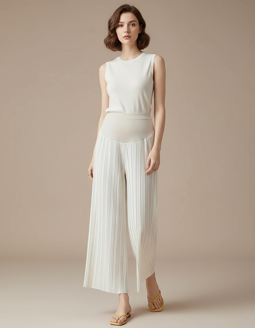 Pantalon De Grossesse Blanc - Polyester