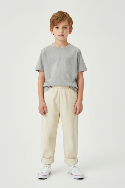 Pantalon Blanc A62e - Beige Cordé