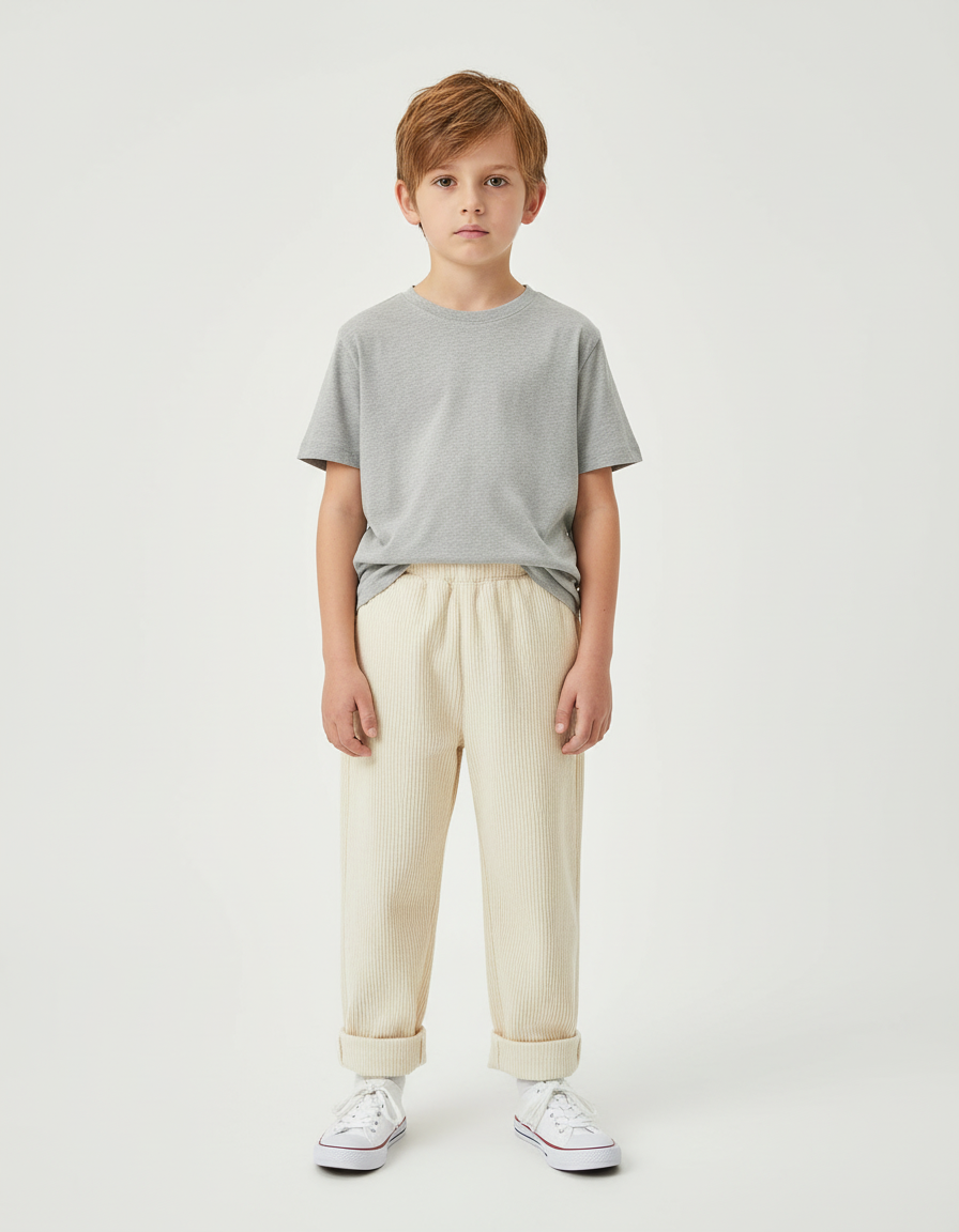 Pantalon Blanc A62e - Beige Cordé