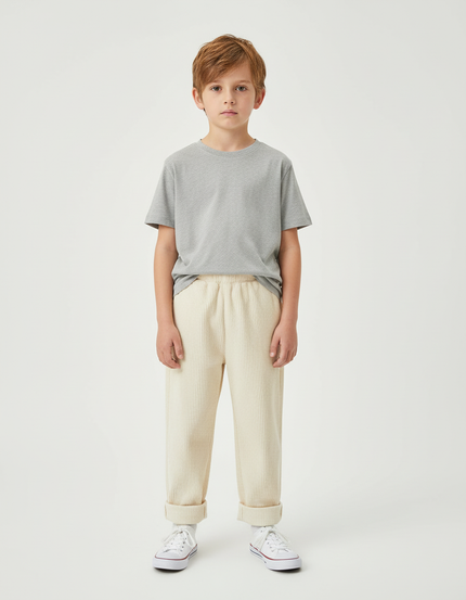 Pantalon Blanc A62e - Beige Cordé
