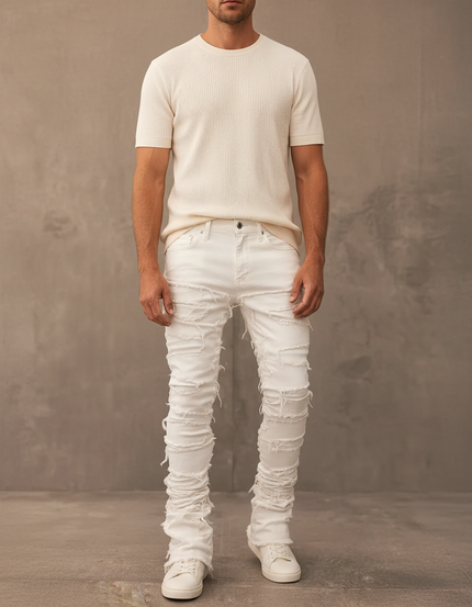Pantalon Blanc Déchiré - Jean
