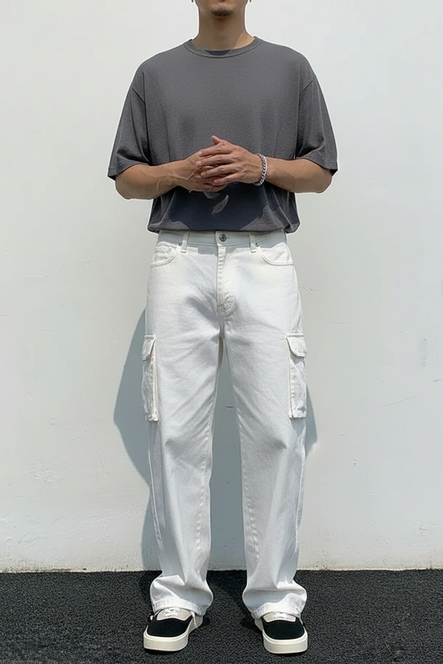 Pantalon De Travail Blanc Homme - Jean