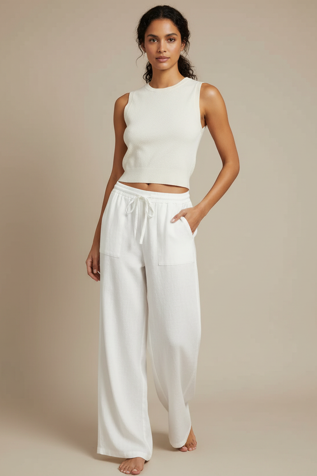 Pantalon Blanc Palazzo - Lin