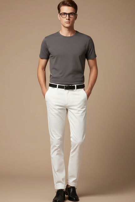 Pantalon Blanc Chino - Coton